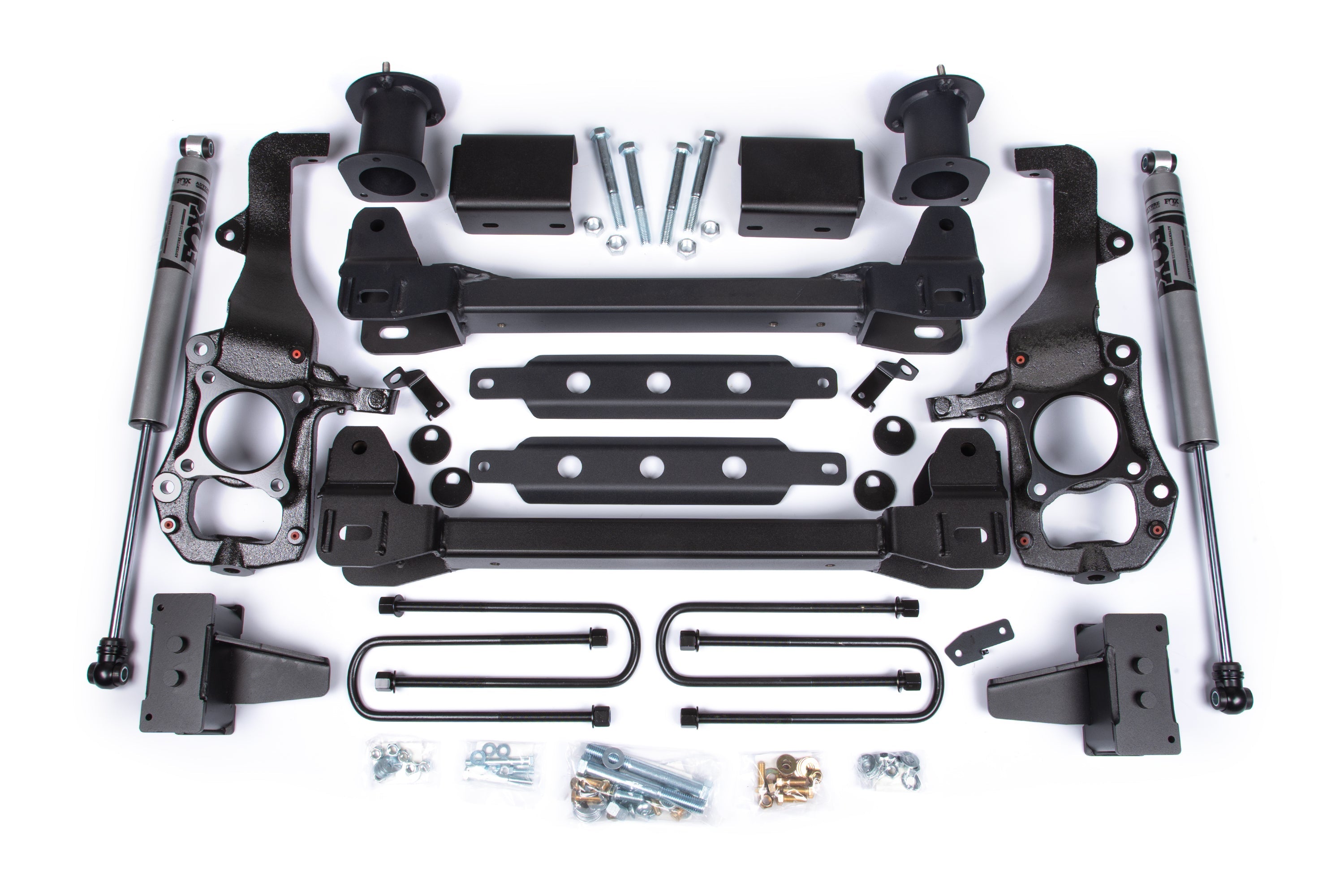 2021-2024 Ford F150 2wd 6 inch Suspension Lift Kit, 4 inch Rear Lift, Block; Spacer Front, FOX: Adv Series Rear
