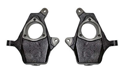 2007-13 Silverado/Sierra 1500 2wd/4wd, 2014-16 Silverado/Sierra 1500 2wd/4wd with cast arms Front Lowering Spindles - 2 inch Drop Height