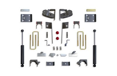 2019-24 Silverado/Sierra 1500 2wd/4wd w/adaptive ride control 3 to 4 Inch Rear Lowering Box Kit with Sensor provisions and shock extenders