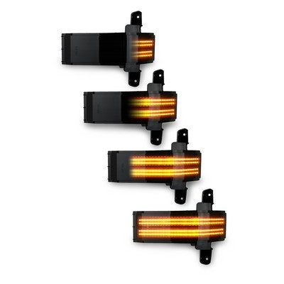 2014-18 Chev/GMC LED Mirror Turn Signal Light, Smoked Lens DRL white and dynamic turn signal amber