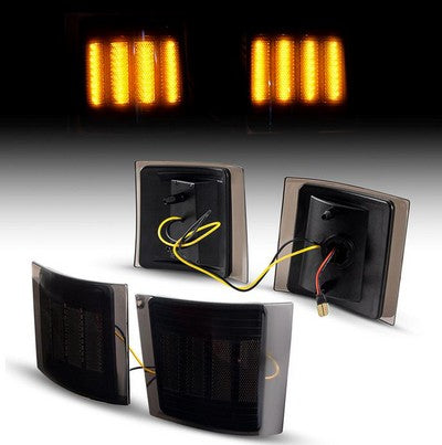 1994-98 Chev C/K truck LED 4 pc corner light set, smoke lens, amber LEDs