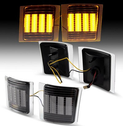 1994-98 Chev C/K truck & SUV LED 4 pc corner light set, clear lens, amber LEDs