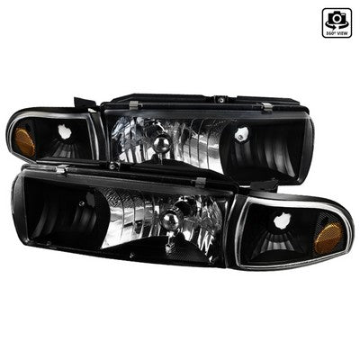 1991-96 Chevrolet Impala Headlights With Corner Lights- Black
