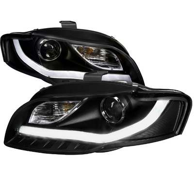 2006-08 Audi A4 Projector Headlight Black R8 Style With Led Signal