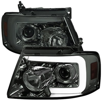 2004-08 F150 Projector Headlights- Chrome Housing With Smoked Lens