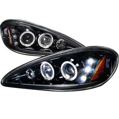 1999-05 Pontiac Grand Am Halo Led Projector Gloss Black Housing With Smoked Lens