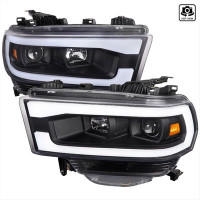 2019-24 Dodge Ram 2500 Projector Headlights Matte Black Housing With Clear Lens