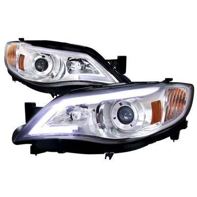 2008-13 Subaru Impreza Chrome Housing Projector Headlights With Led DRL Strip