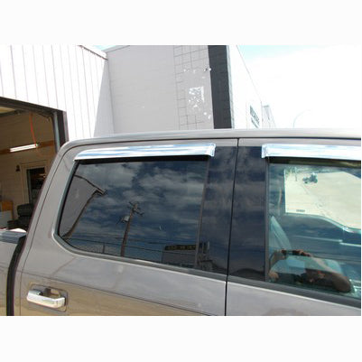 2015-23 F150, 2017-23 Superduty Crew Cab rear window ventvisors, chrom ...