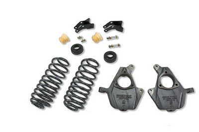2000-06 Tahoe, Yukon, XL, Suburban, Avalanche, Escalade with or w/o Premium rear shocks (2WD/4WD) 2 inch Front/2-5 inch Rear (see notes) lowering kit W/O Shocks