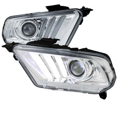 2010-14 Ford Mustang Sequential LED Chrome Housing Projector Headlights