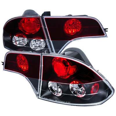 2006-11 Civic Tail Light 4 Piece Black Housing Red Top Lens