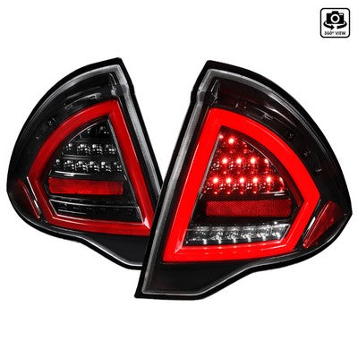 2010-12 Ford Fusion Led Light Bar Tail Lights-Glossy Black Housing/Clear Lens-Red Bar