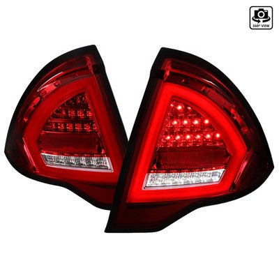 2010-12 Ford Fusion Led Light Bar Tail Light- Chrome Housing With Red Clear Lens