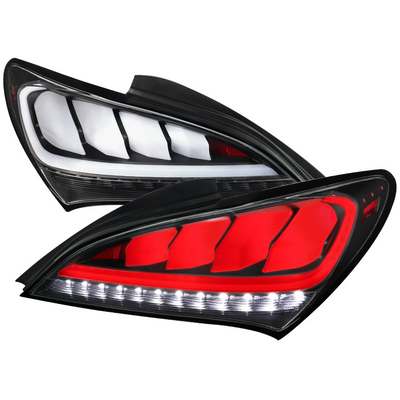 2010-15 Hyundai Genesis 2Dr Led Tail Lights Matte Black With Sequential