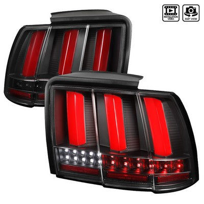 1999-04 Ford Mustang Sequential Let Tail Lights- Black Housing