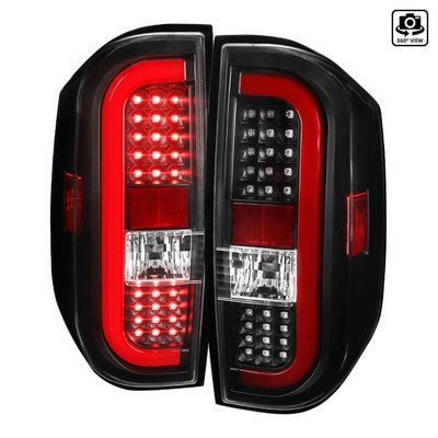 2014-18 Toyota Tundra Led Tail Light- Black Housing- Clear Lens Red Light Bar