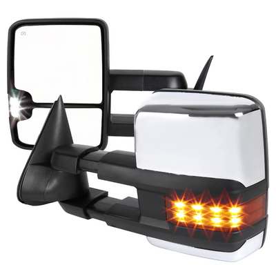 1988-98 C/K Truck Towing Mirror, New Style, Chrome, Power, Heated, Led
