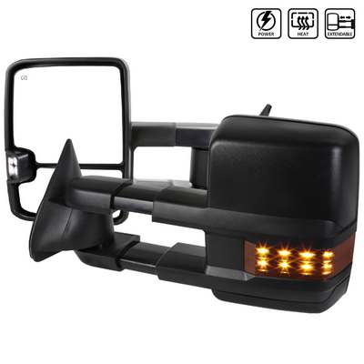 1988-98 Chevrolet C10 Towing Mirrors- Power-Heated Led Style