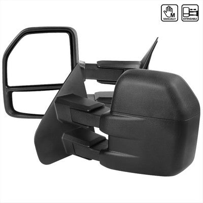 2004-14 F150 Towing Mirrors Black Texture- Manual