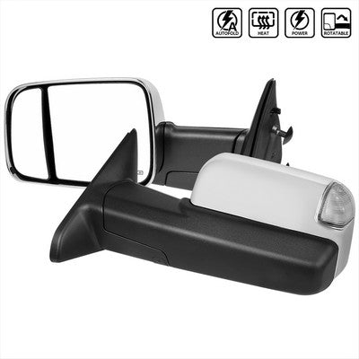 2009-12 Ram Towing Mirrors-Power- Chrome Cover