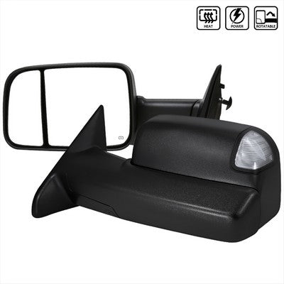 2009-12 Ram Towing Mirrors- Power Heated- Fits Ram 1500 With Heated Function