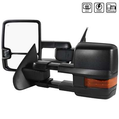 2014-18 Silverado Black Towing Mirrors, Power Heated