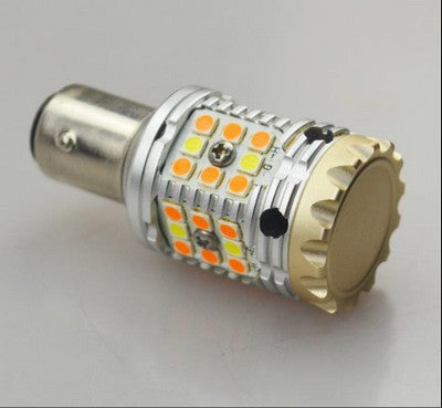 1157 High Power Switchback style LED Bulbs, White on park light & Amber on signal, One Pair