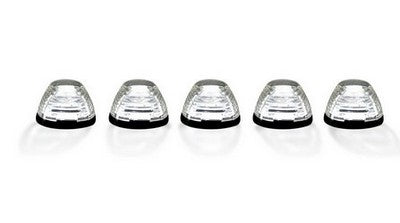 Ford F-Series 99-15 Superduty (5-Piece Set) Clear Cab Roof Light Lens & WHITE LEDs & Wiring Harness