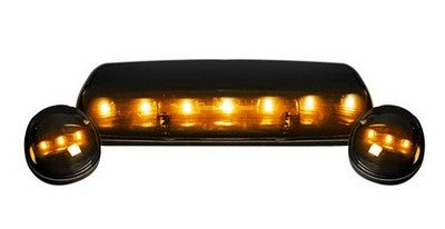 2002-07 Silverado/Sierra HD (3-Piece Set) Smoked Cab Roof Light Lens With Amber LEDs