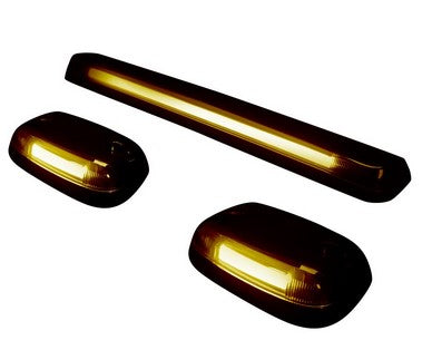 2007-13 Silverado/Sierra HD (3-Piece Set) Clear Cab Roof Light Lens with Amber HP LEDs