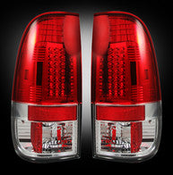 1999-07 Superduty, F150 1997-03 Led Tail Lights, Red Lens