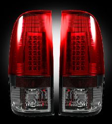 2008-16 Ford Superduty F250/350 Led Tail Lights, Dark Red Smoked Lens