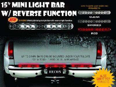 15 inch Mini Tailgate Light Bar , clear w/white light