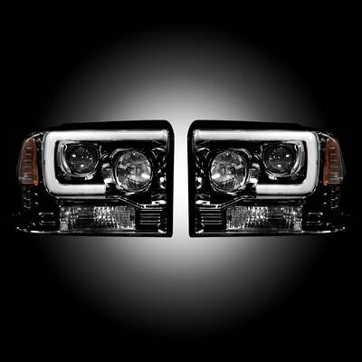 2005-07 F250/350 PROJECTOR HEADLIGHTS, Smoked/Black