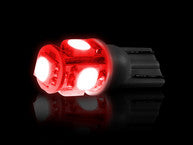 194/168 (5 LEDs on each bulb) 360 Degree LED Bulbs Wedge Style, Red