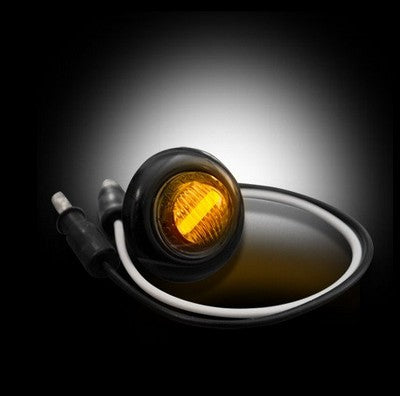 1 Extra Amber LED Light with Smoked Lens & Black Bezel- AMBER