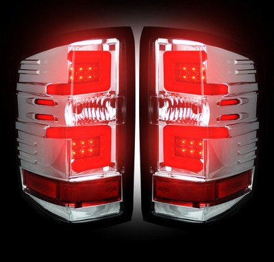 2014-18 Silverado 1500, 2015-19 2500/3500 LED Taillights, Clear lens (Only fits trucks w/o OE LED Taillights)