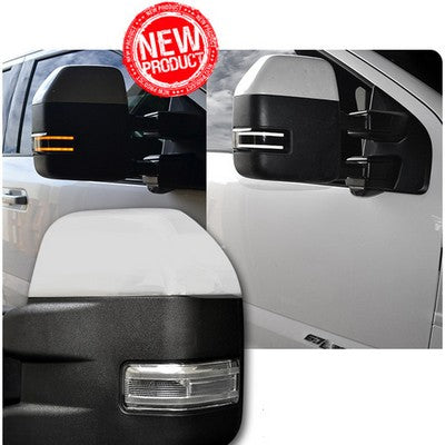 2017-23 Superduty Side Mirror Lenses, Smoke w/amber lights