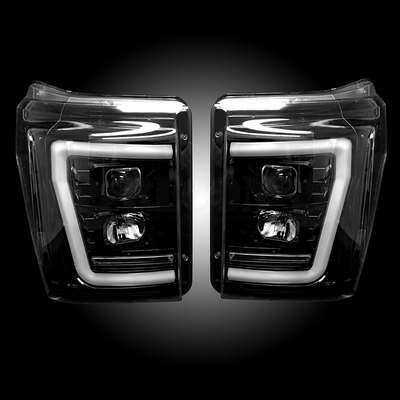 2011-16 Superduty PROJECTOR HEADLIGHTS, Smoked/Black