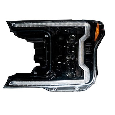 2018-20 F150 Hi/Low LED Headlights w/OLED DRL & Scanning signals, Smoked/Black (Only fits trucks with OE Halogen headlights)