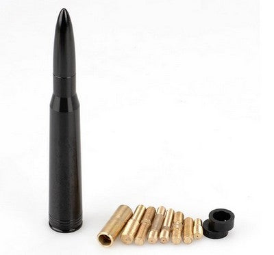 .50 Caliber Bullet Shaped 4 inch Antenna, Universal, Fits Most Models, Black