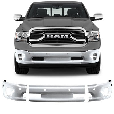 2013-18 Ram 1500 front Gloss White, with Sensors with Fog light cutouts