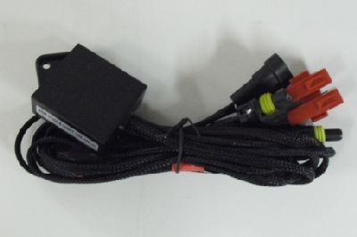 Daytime running light harness with extended leads. Triggers ballasts at low voltages. Single output only