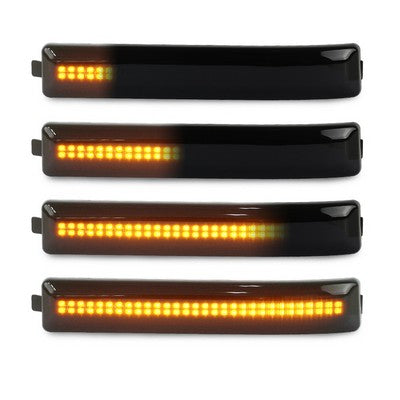 2009-14 F150 LED Mirror Turn Signal Light, smoked lens DRL white and dynamic turn signal amber