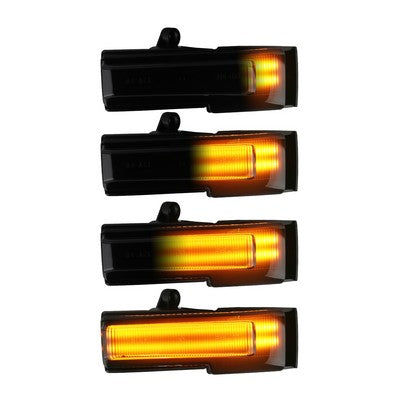 2015-20 F150 LED Mirror Turn Signal Light, Smoke lens DRL white and dynamic turn signal amber